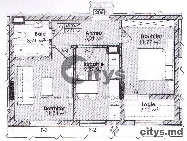 Apartament cu 2 camere, 45m², Soarelui 87 photo 0