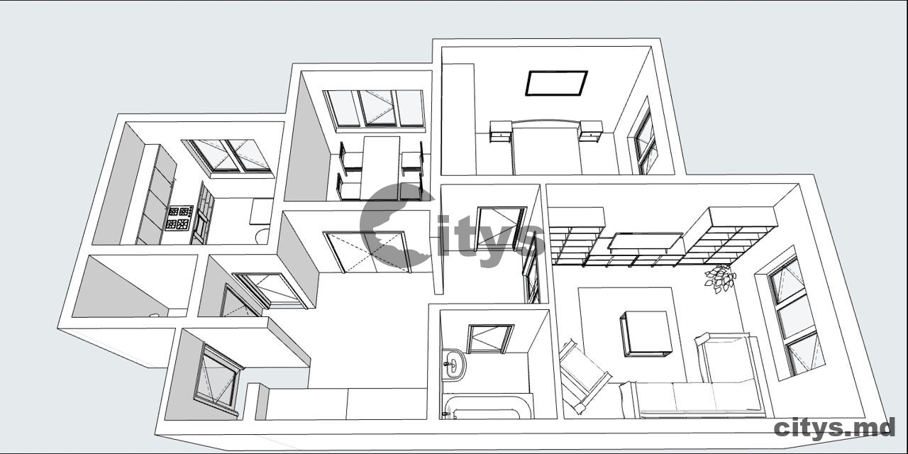 Apartament cu 2 camere, 61m², Ботаника, str. Nicolae Titulescu photo 6