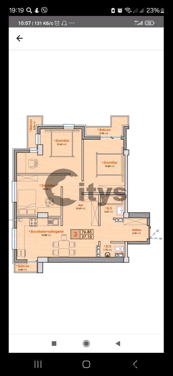 3-х комнатная квартира, 77м², Cartuşa photo 9