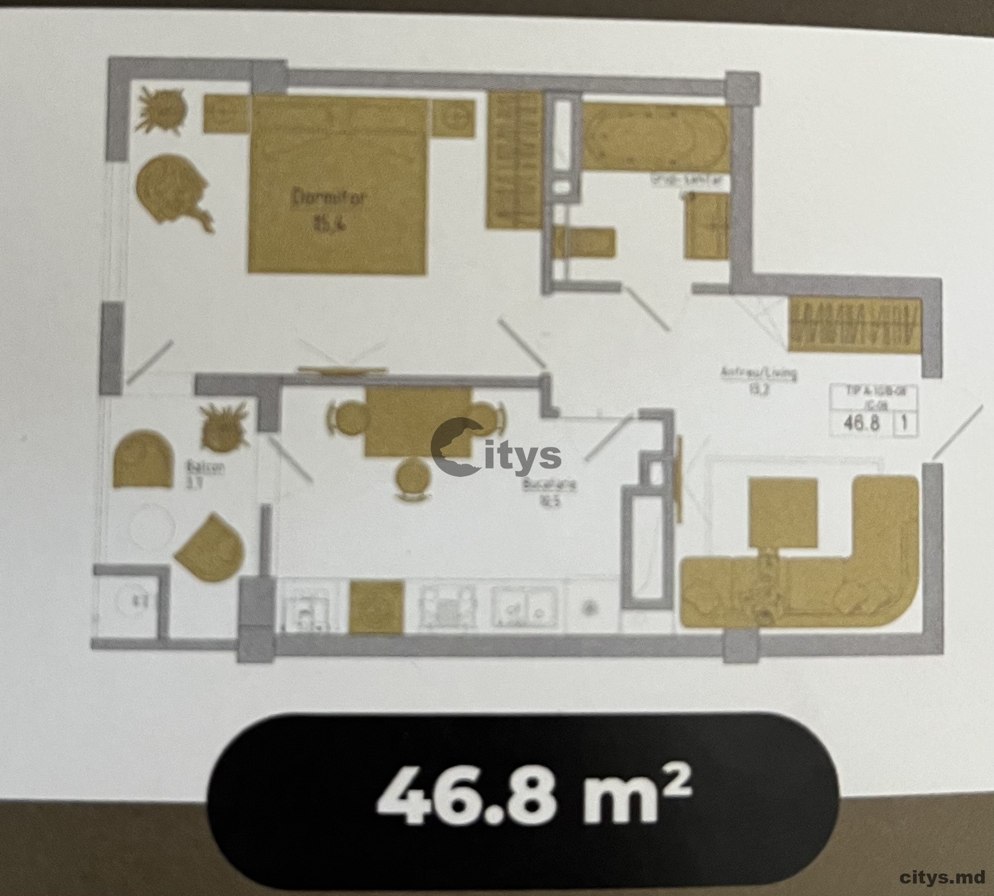 Apartament cu 1 cameră, complexul Braus Millenium Park, Telecentru, Hîncești photo 2 - citys.md Apartament cu 1 cameră, complexul Braus Millenium Park, Telecentru, Hîncești photo 1