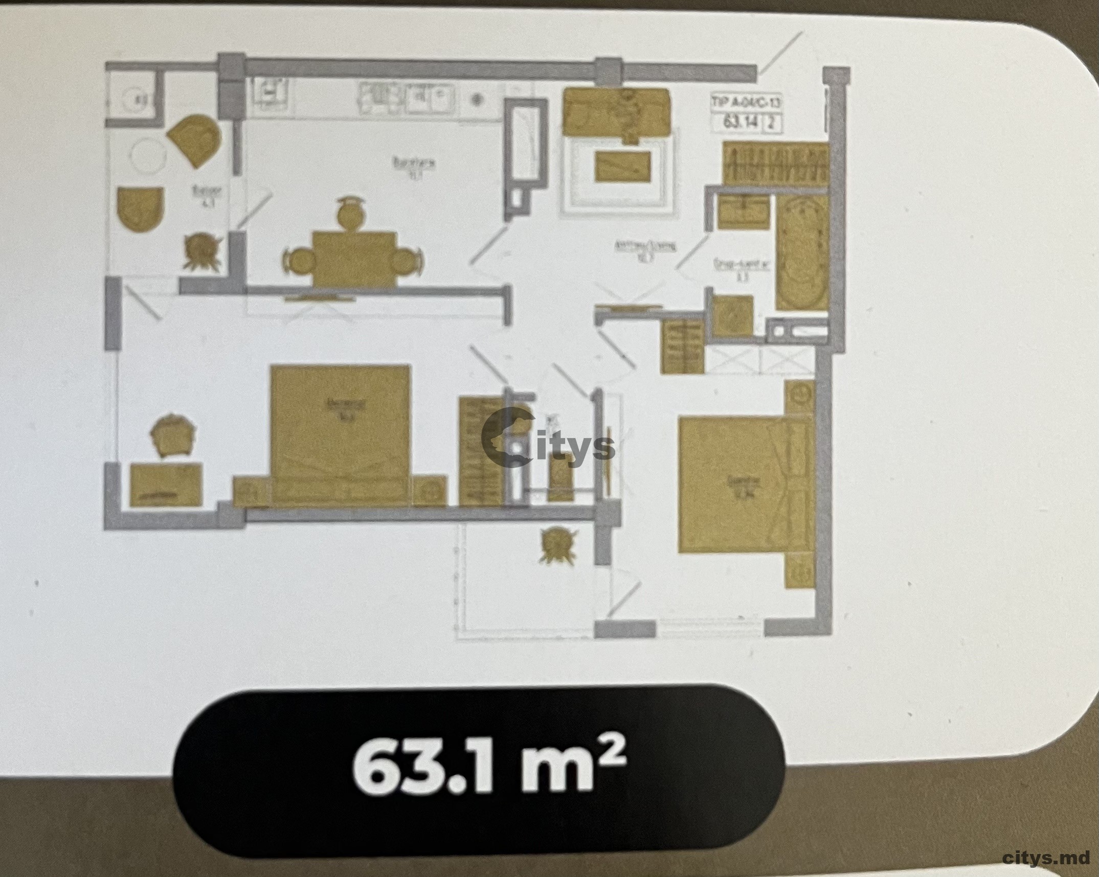 Apartament cu 2 camere, Complexul Braus Millenium Park, Telecentru, Hîncești photo 3 - citys.md Apartament cu 2 camere, Complexul Braus Millenium Park, Telecentru, Hîncești photo 2