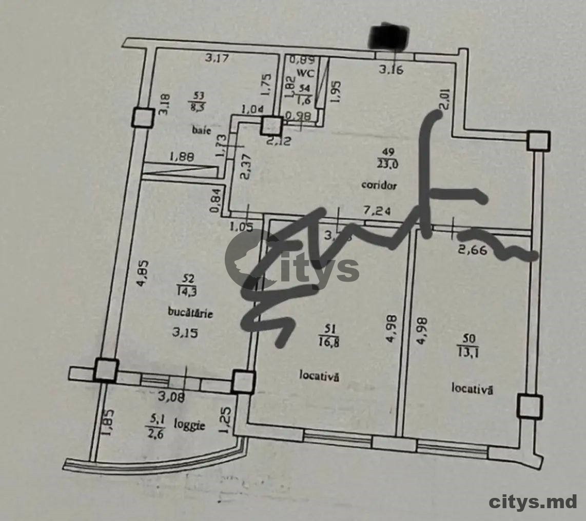 2-х комнатная квартира, 80м², Botanica, Гренобле photo 10 - citys.md 2-х комнатная квартира, 80м², Botanica, Гренобле photo 9