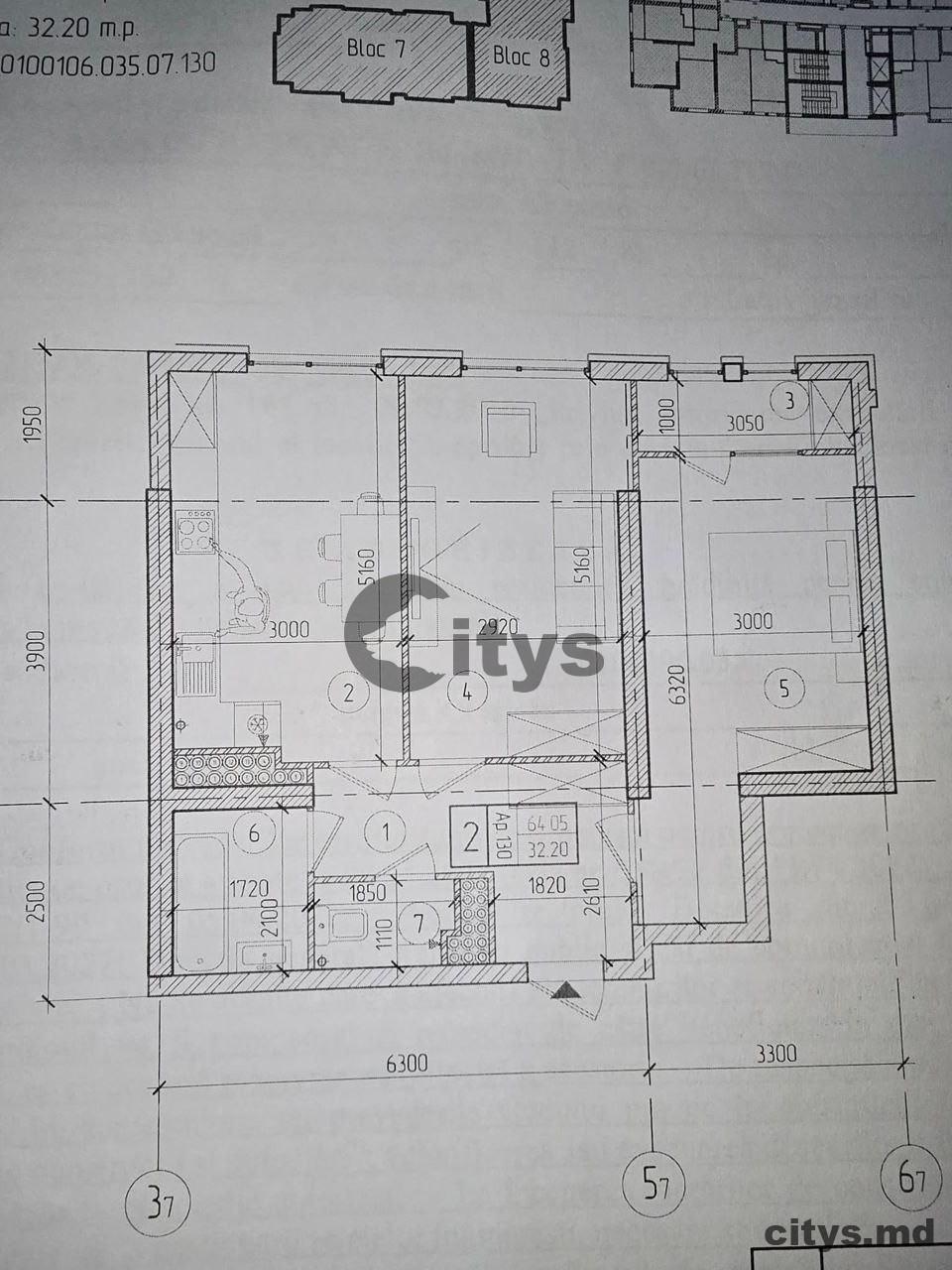 Apartament cu 2 camere, 67m², Botanica, Diminiții photo 4 - citys.md Apartament cu 2 camere, 67m², Botanica, Diminiții photo 3