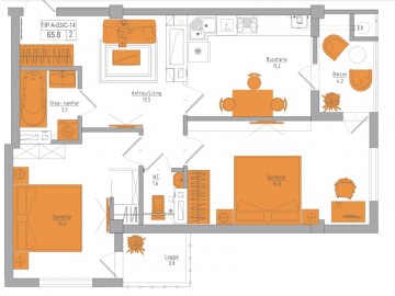 Apartament cu 2 camere, 63m², sos Hincesti photo